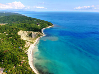 Black sea lagoon coastline aerial lanscape view
