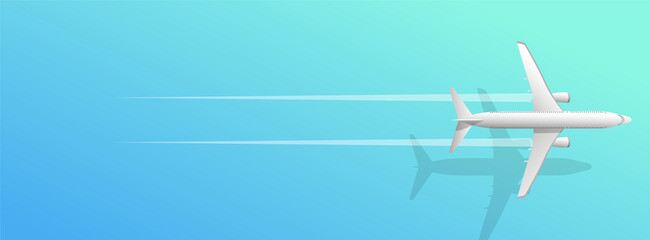 Fototapeta premium Travel plane banner, vector