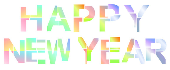 happy new year découpés pastel 