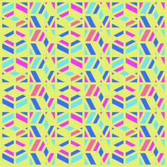 Beautiful of Colorful Rhombus, Repeated, Abstract, Illustrator Geometric Pattern Wallpaper. Image for Printing on Paper, Wallpaper or Background, Covers, Fabrics