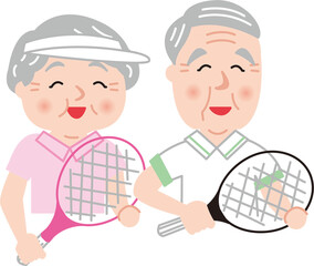 シニア夫婦テニス