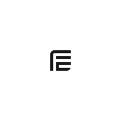 Initial letter logo FE, logo template elements
