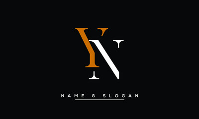 Fototapeta NY, YN, N, Y  Abstract Letters Logo Monogram obraz