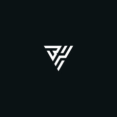 BH/HB initial logo design vector