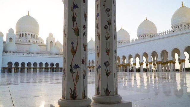 Abu Dhabi, UAE - Sheikh Zayed Mosque by Sunset