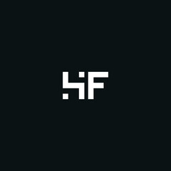 Fototapeta premium HF initial logo design vector