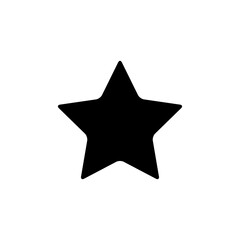 Star black icon. Vector outline illustration isolated on white.