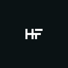 HF initial logo design vector