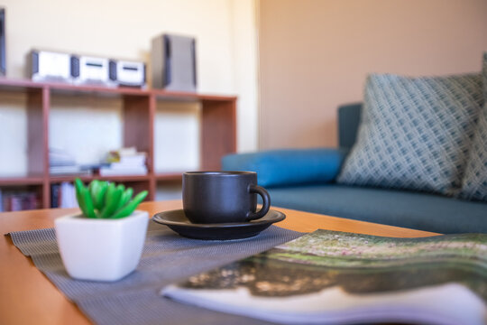 Coffee and tea mugs, table decoration, home staging, architecture photography