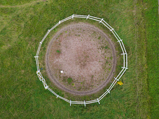 arena for horses, view from the top from a drone