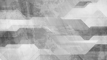 Abstract grey grunge tech geometric background