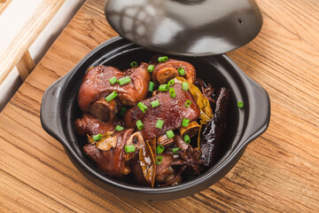 A plate of braised pork feet