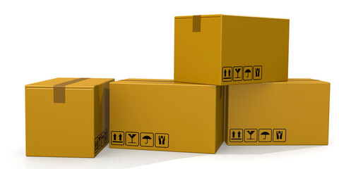 Obraz premium Stack of cardboard boxes isolated