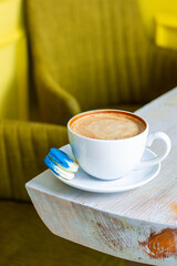 cup of coffee on table