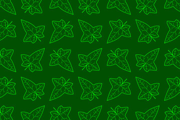 Ivy leaf vector pattern - green, (Hedera helix),