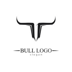 Bull horn and buffalo logo and symbols template icons app