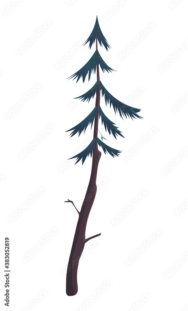 Poster silhouette of fir-tree. hight green pine. simple tree icon. nature concept. pine tree with needles i