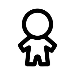 Simple man icon in trendy flat style isolated on white background. Black and white boy silhouette. Male person symbol for web site design, logo, app, UI, dress room or washroom, WC (public toilet). 