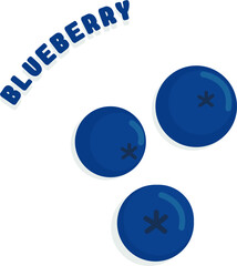 Blueberries on a yellow background. Flat vector illustration. Isolated vector illustrations.