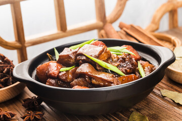Chinese cuisine: a plate of braised lamb