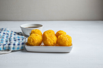 Yellow delicious fried ball cheese