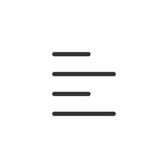 Left line align text icon. Align symbol modern, simple, vector, icon for website design, mobile app, ui. Vector Illustration