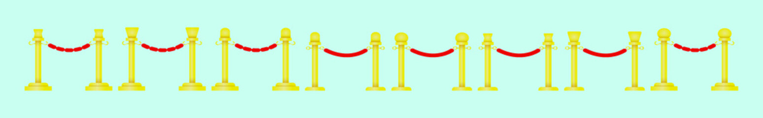 barrier rope cartoon icon design template with various models. vector illustration isolated on blue background