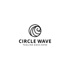 Illustration creative luxury abstract circle water wave sea Logo icon Template