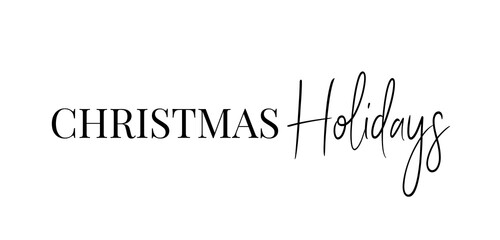 Christmas holidays. Hand drawn creative calligraphy text lettering. Design for holiday greeting cards for the Merry Christmas and Happy New Year and seasons holidays.