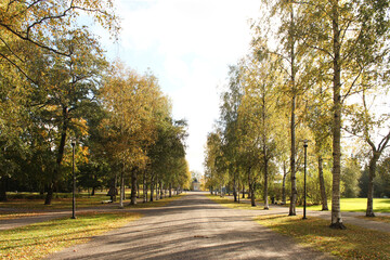 Autumn in Kupittaa Park located in the city of Turku in Finland.