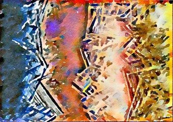 Watercolor painted background. Abstract Illustration wallpaper. Brush stroked painting. 2D Illustration.