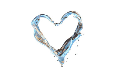 Fototapeta na wymiar heart of water splashes close up