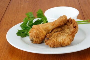 fried chicken on white plate
