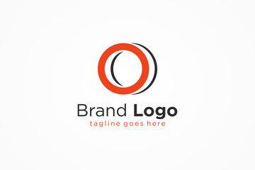 Abstract Initial Letter O Logo. Orange Circle Shape with Grey Shadow Infinity Style isolated on White Background. Usable for Business and Branding Logos. Flat Vector Logo Design Template Element.