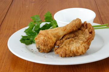 fried chicken on white plate