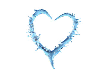Fototapeta na wymiar heart of water splashes close up