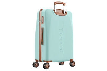 Suitcase baggage travel blue large luggage. 3D isolated white background
