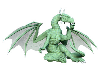 Obraz premium 3D Rendering Fairy Tale Dragon on White