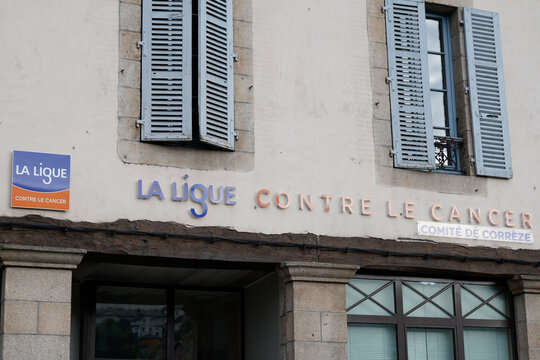 La Ligue Contre Le Cancer Logo And Sign On Building Office Of French League Against Cancer