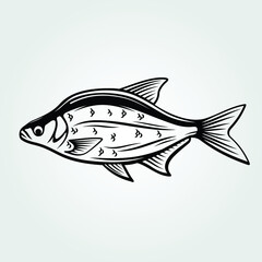 Bream fish icon isolated on white background. Vector illustration.