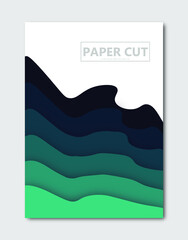 minimal template in paper cut style design for branding, advertising with abstract shapes. Modern background for covers, invitations, posters, banners, flyers, placards. Vector illustration