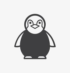 Penguin icon  flat sign cartoon vector