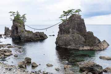 Hatagoiwa rocks Noto peninsula in Japan