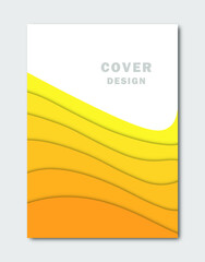 minimal template in paper cut style design for branding, advertising with abstract shapes. Modern background for covers, invitations, posters, banners, flyers, placards. Vector illustration