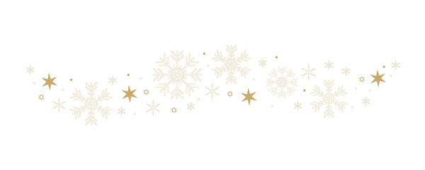 snowflakes and stars border isolated on white background vector illustration EPS10