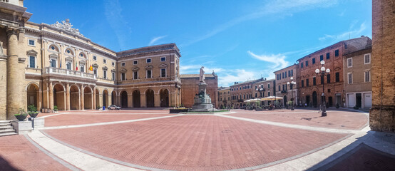 Fototapeta premium panoramic view of Leopardi Square in Recanati