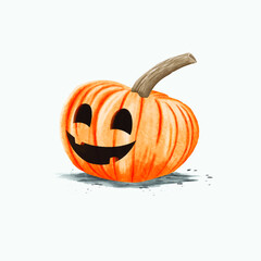 cute pumpkin for halloween. cute jack o neill. watercolor vector. EPS10