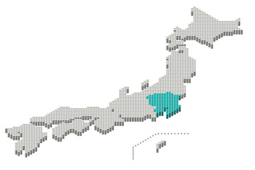 ドット日本地図3D（関東地方）