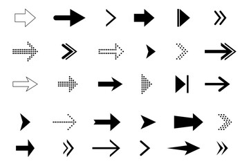Arrow icons set  isolated on white backgrounds