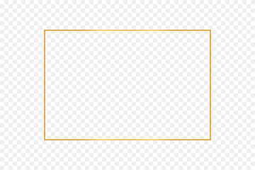 Abstract gold frame isolated on transparent background